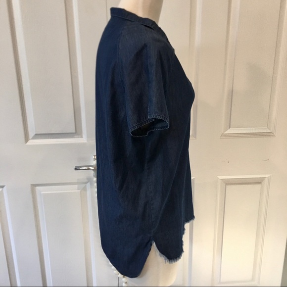 CHAMBRAY DENIM S/S OVERSIZED TOP SAMPLE SIZE M - Picture 5 of 7